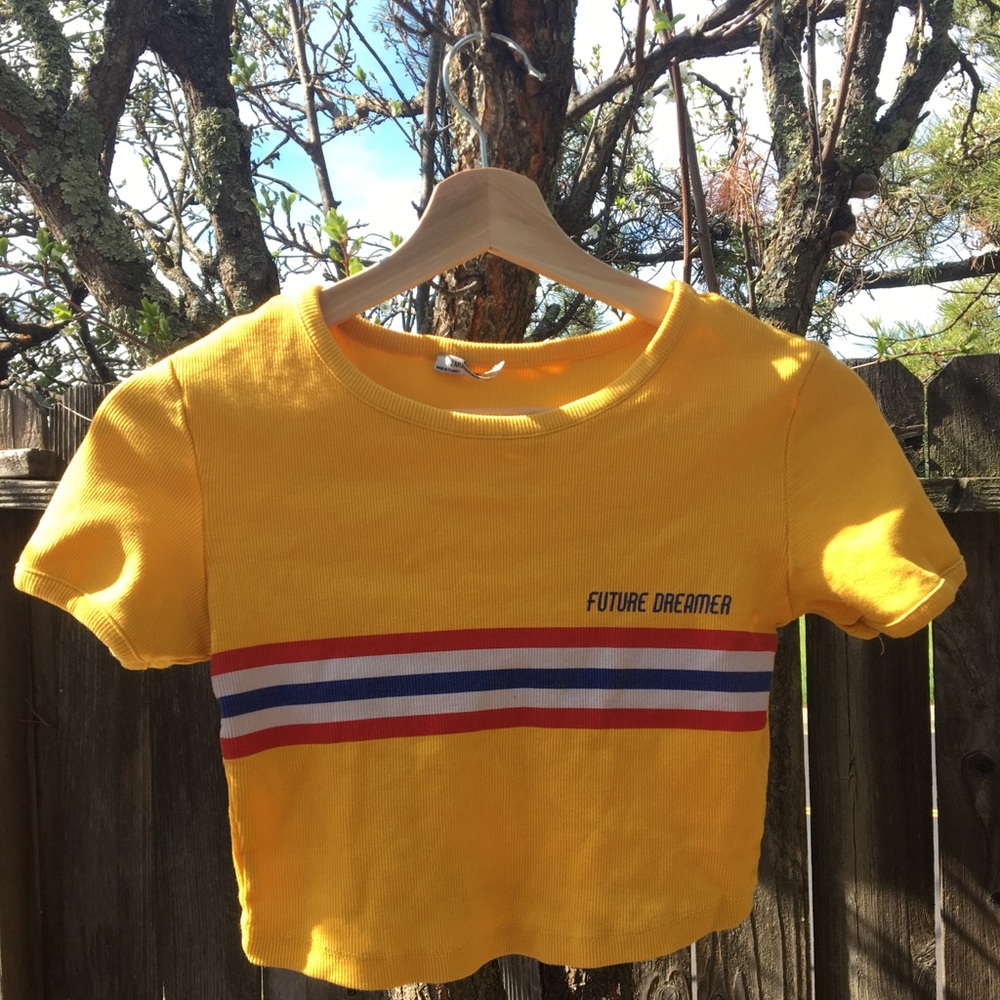 yellow crop top